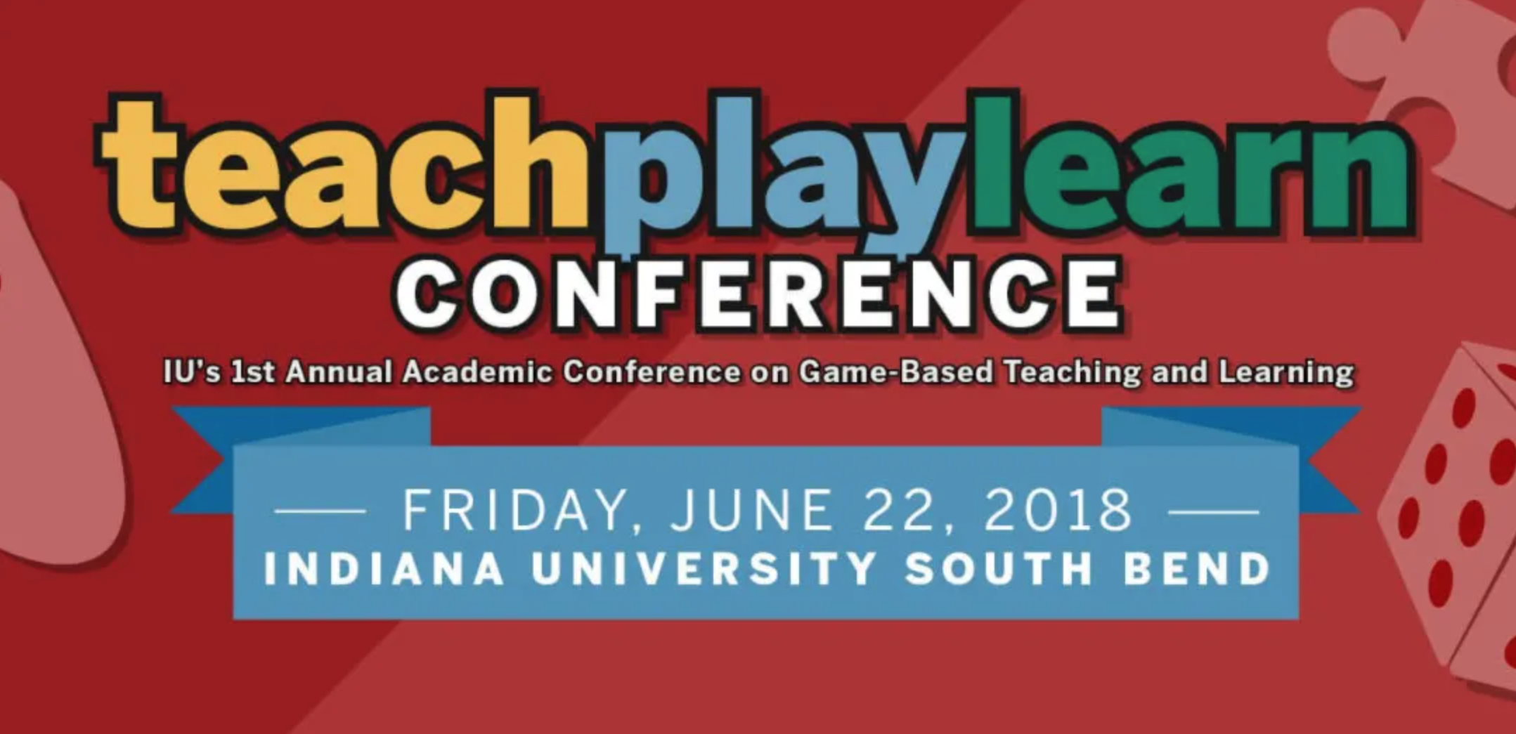 Logo for the 1st Teach Play Learn Conference held on June 22, 2018