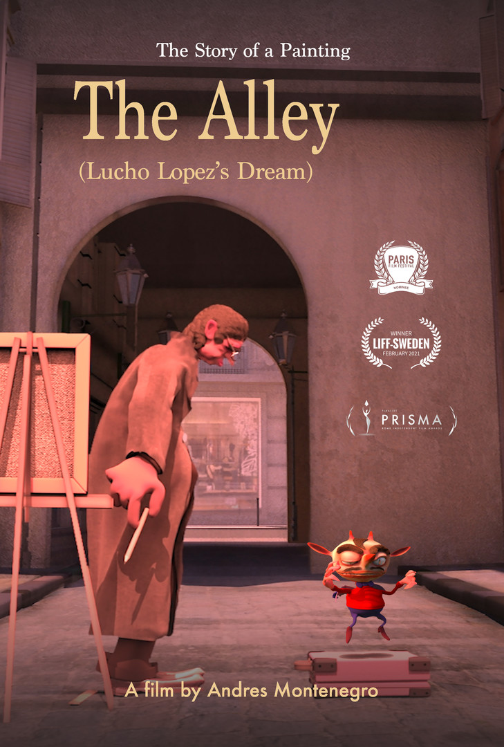 Poster for the film The Alley. It shows the two main characters: Don Lucho and the little devil